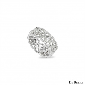 De Beers White Gold Diamond Enchanted Lotus Ring
